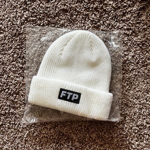 ftp white logo beanie